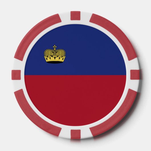 Liechtenstein-Flagge Pokerchips (Vorderseite)