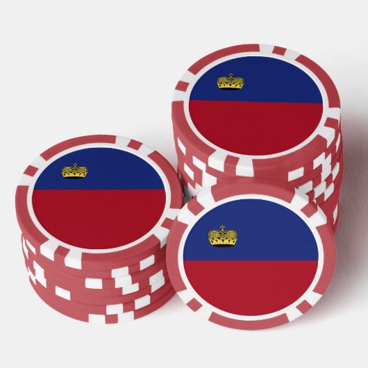 Liechtenstein-Flagge Pokerchips (Stapel)