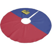 Liechtenstein-Flagge Polyester Weihnachtsbaumdecke (Schrägansicht)