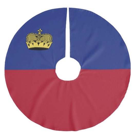 Liechtenstein-Flagge Polyester Weihnachtsbaumdecke (Vorderseite)