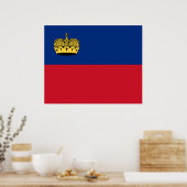 Liechtenstein-Flagge Poster (Küche)