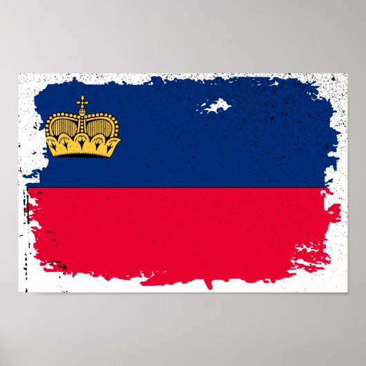 Liechtenstein-Flagge Poster (Vorne)