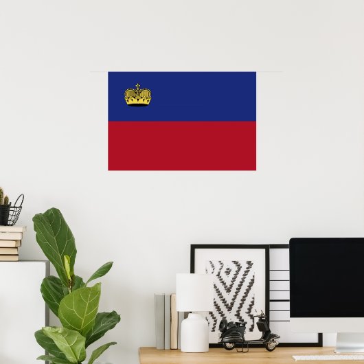 Liechtenstein-Flagge Poster (Heimbüro)