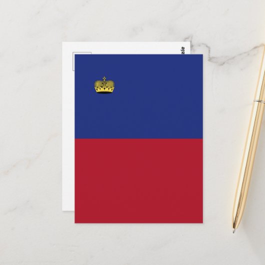 Liechtenstein-Flagge Postkarte (Vorderseite/Rückseite Beispiel)