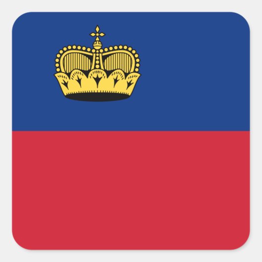 Liechtenstein-Flagge Quadratischer Aufkleber (Vorderseite)