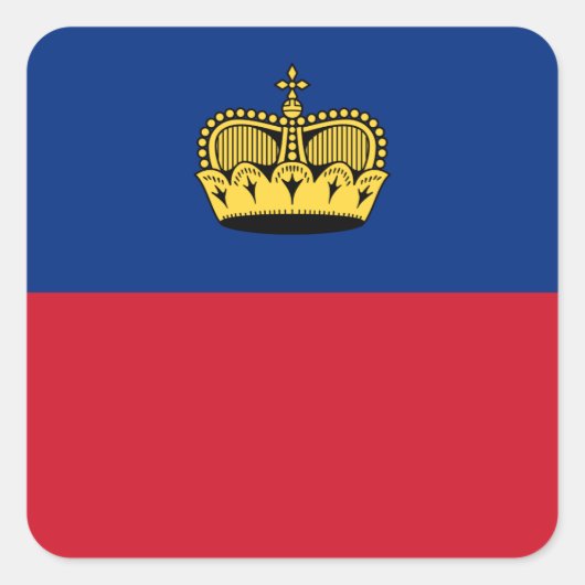 Liechtenstein-Flagge Quadratischer Aufkleber (Vorderseite)