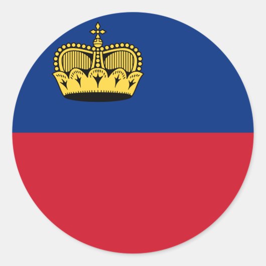 Liechtenstein-Flagge Runder Aufkleber (Vorderseite)