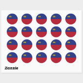 Liechtenstein-Flagge Runder Aufkleber (Blatt)