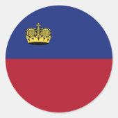 Liechtenstein-Flagge Runder Aufkleber (Vorderseite)
