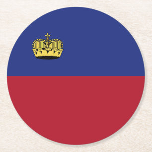 Liechtenstein-Flagge Runder Pappuntersetzer