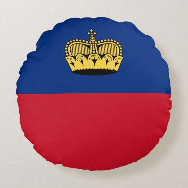 Liechtenstein-Flagge Rundes Kissen (Vorderseite)