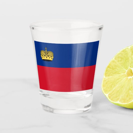 Liechtenstein-Flagge Schnapsglas (Vorderseite)