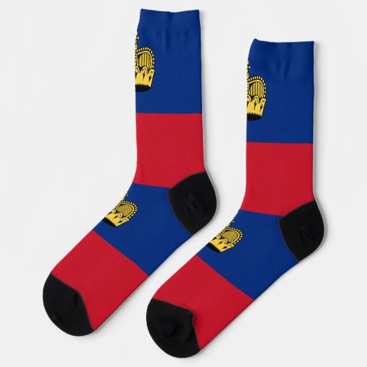 Liechtenstein-Flagge Socken (Linkes Detail)
