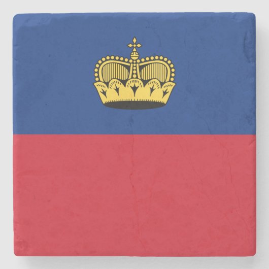Liechtenstein-Flagge Steinuntersetzer (Vorderseite)