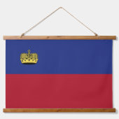 Liechtenstein-Flagge Wandteppich Mit Holzrahmen (Vorderseite 2)