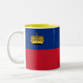 Liechtenstein-Flagge Zweifarbige Tasse (Links)