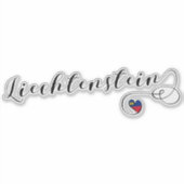 Liechtenstein-Flaggenherz Aufkleber (Vorderseite)