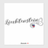 Liechtenstein-Flaggenherz Aufkleber (Blatt)