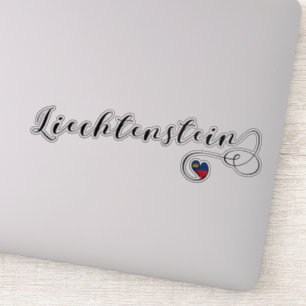 Liechtenstein-Flaggenherz Aufkleber