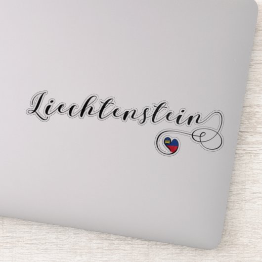 Liechtenstein-Flaggenherz Aufkleber (Detail)