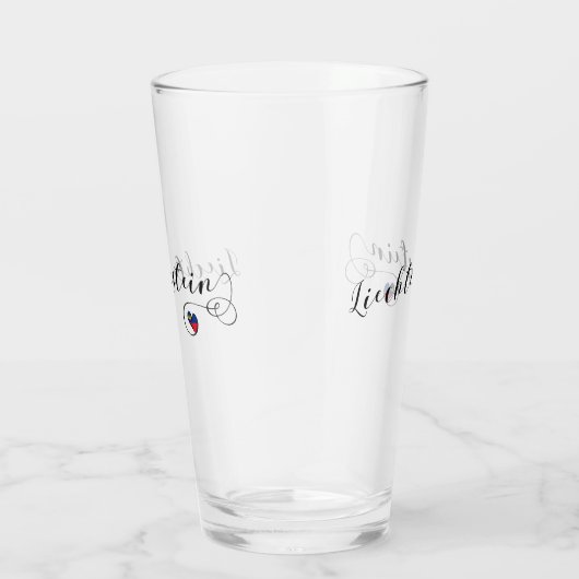 Liechtenstein-Flaggenherz Glas (Rechts)