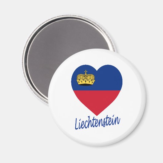 Liechtenstein-Flaggenherz Magnet (Vorderseite/Rückseite)