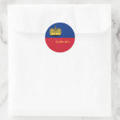 Liechtenstein Flaggenpatrioten, Ferien / Sport Runder Aufkleber (Tasche)