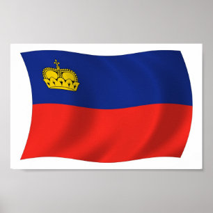 Liechtenstein-Flaggenplakat Poster