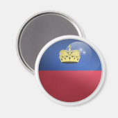 Liechtenstein-Glossy-Circle-Flag Magnet (Vorderseite/Rückseite)