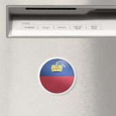 Liechtenstein-Glossy-Circle-Flag Magnet (In Situ (Geschirrspüler))