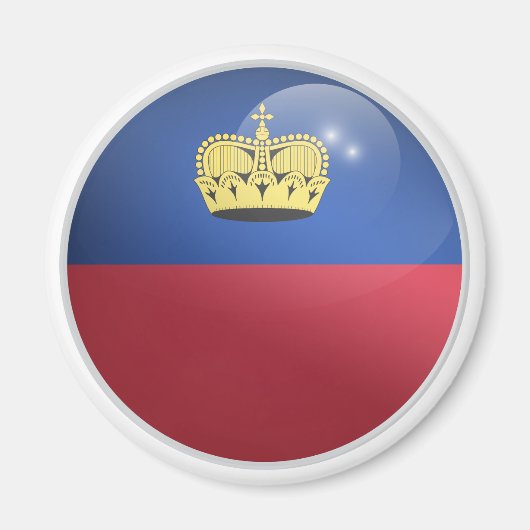 Liechtenstein-Glossy-Circle-Flag Magnet (Vorne)
