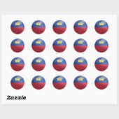 Liechtenstein-Glossy-Circle-Flag Runder Aufkleber (Blatt)