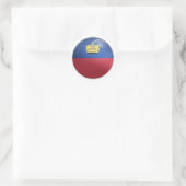 Liechtenstein-Glossy-Circle-Flag Runder Aufkleber (Tasche)
