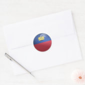 Liechtenstein-Glossy-Circle-Flag Runder Aufkleber (Umschlag)