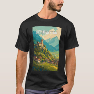 Liechtenstein Illustration Reise Kunst Vintage T-Shirt