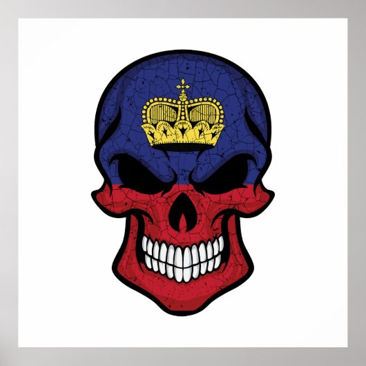 Liechtenstein lächelt Schädelflagge Poster (Vorne)