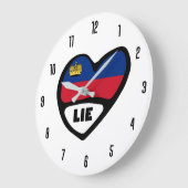 Liechtenstein Ländercode LIE Flaggenmitte Große Wanduhr (Winkel)