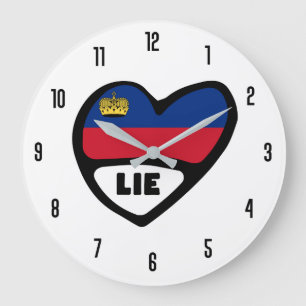 Liechtenstein Ländercode LIE Flaggenmitte Große Wanduhr