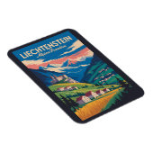 Liechtenstein Landscape Illustration Travel Art Magnet (Rechte Seite)