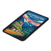 Liechtenstein Landscape Illustration Travel Art Magnet (Linke Seite)