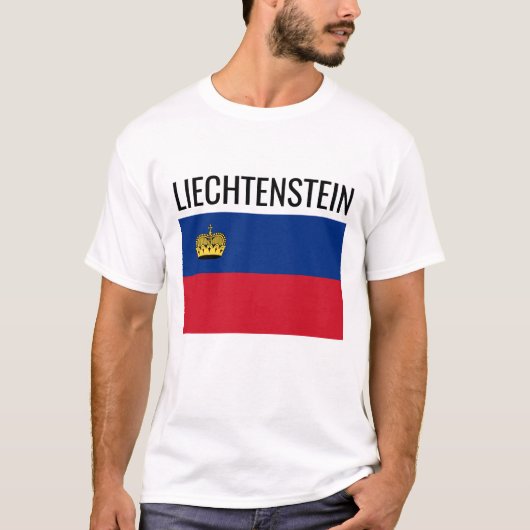 Liechtenstein // Nationale Weltflagge T-Shirt (Vorderseite)