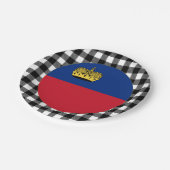 Liechtenstein Plate, elegantes Büffel kariert & Fl Pappteller (Schrägansicht)