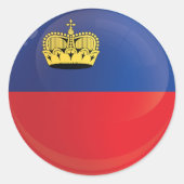 Liechtenstein-Round-Icon-Flagge Runder Aufkleber (Vorderseite)