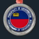 Liechtenstein-RundEmblem Ornament Aus Metall<br><div class="desc">Liechtenstein-RundEmblem</div>