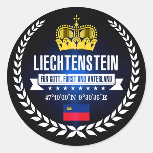 Liechtenstein Runder Aufkleber (Vorderseite)