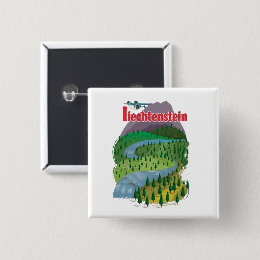 liechtenstein Travel Poster Button (Vorne & Hinten)