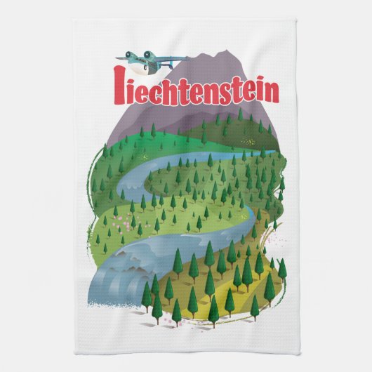 liechtenstein Travel Poster Geschirrtuch (Vertikal)