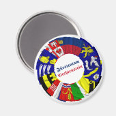 Liechtenstein und seine Gemeinden Flags Magnet (Vorderseite/Rückseite)