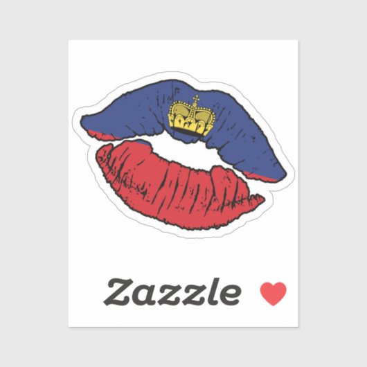 Liechtensteiner Lipstick-Liebe Aufkleber (Blatt)
