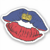 Liechtensteiner Lipstick-Liebe Aufkleber (Vorderseite)